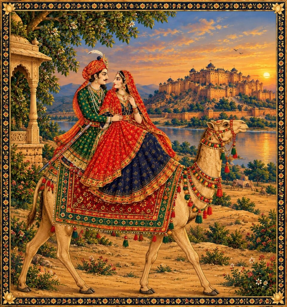 Royal Couple on Camel painting