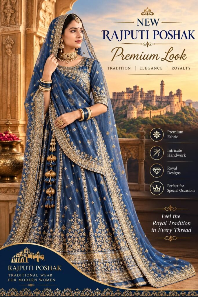 Royal Blue Rajputi Poshak