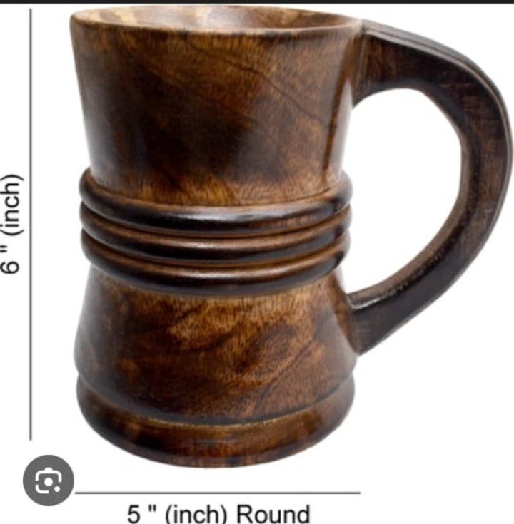Hand-Carved Wooden Mug