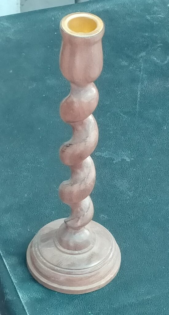 Spiral Wooden Taper Candle Holder