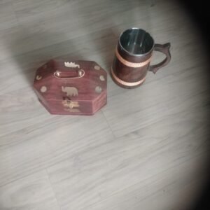 Wooden Octagonal Box and Mug Set